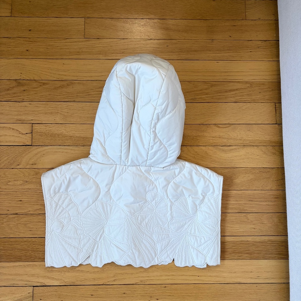 COS Cream Embroidered Quilted Hood - Picture 4 of 7
